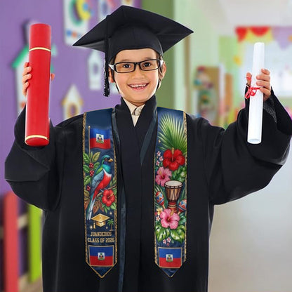 Proud Haiti, Class Of 2026 - Personalized Graduation Graduation Stole