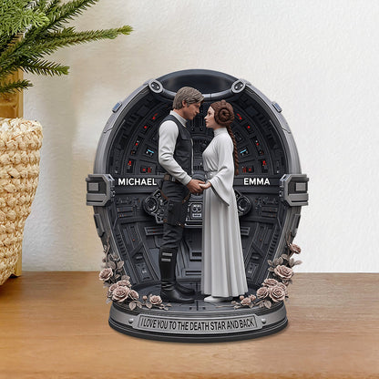 I Love You To The Death Star And Back - Personalized The Force Custom Shaped Acrylic Plaque