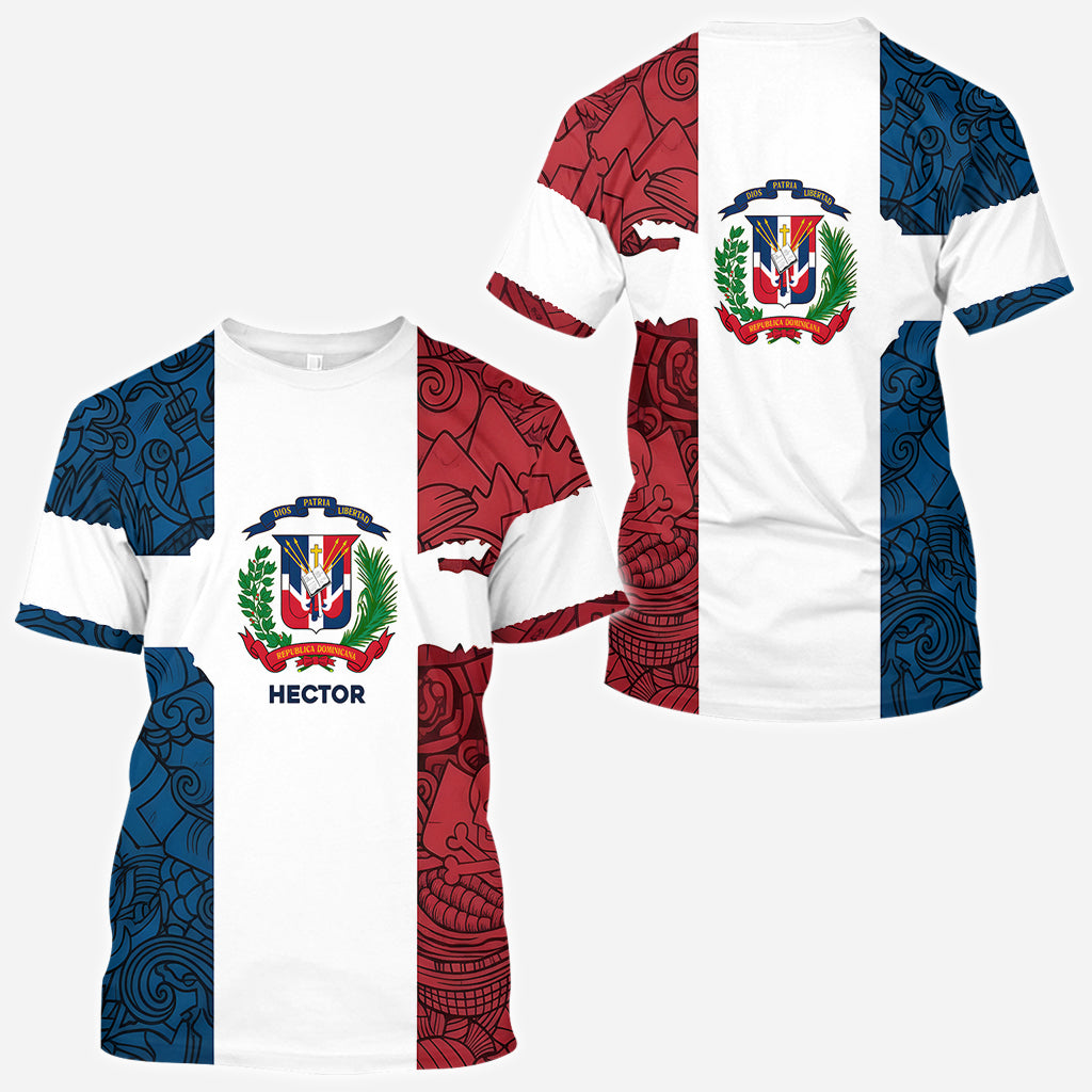 Dominican Republic, Dios, Patria, Libertad - Personalized Expats All Over Shirt
