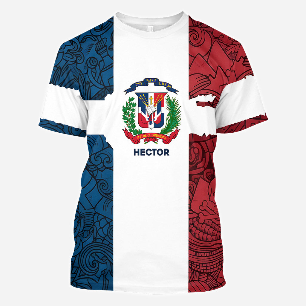 Dominican Republic, Dios, Patria, Libertad - Personalized Expats All Over Shirt