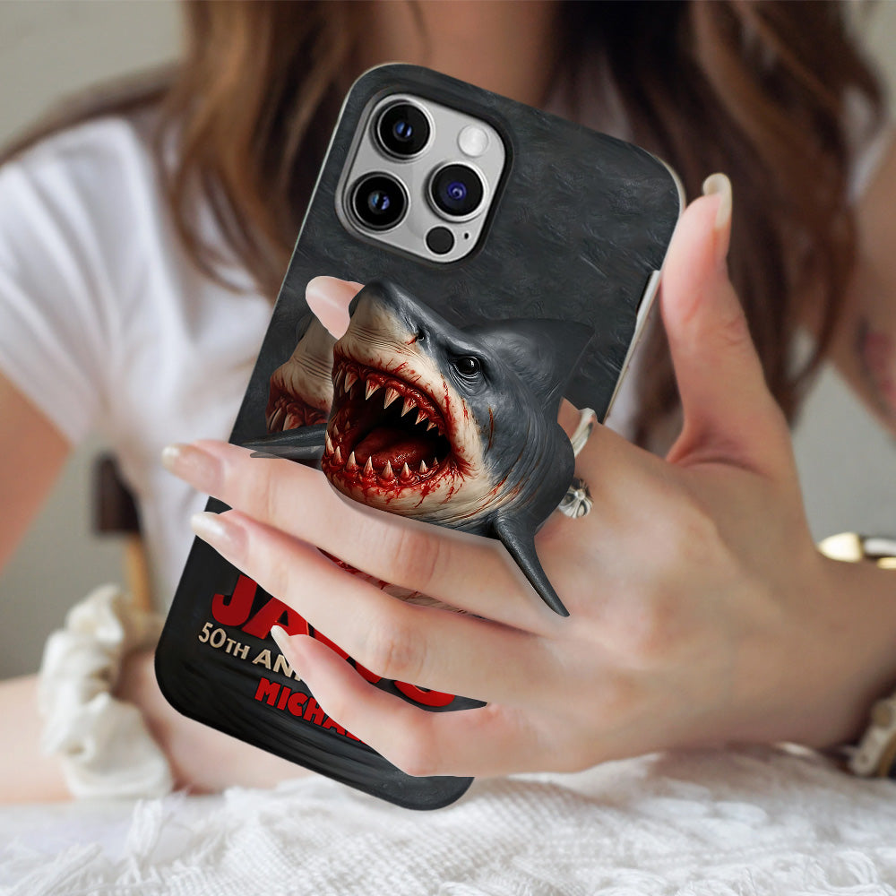 Scary Shark - Personalized Shark Full Print Phone Case