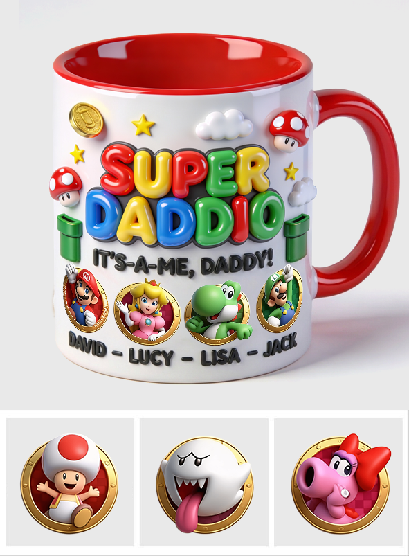 Supper Daddio - Personalized Super Plumber Accent Mug
