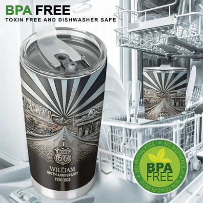 100th Anniversary Of Route 66 - Personalized Car Lover Tumbler