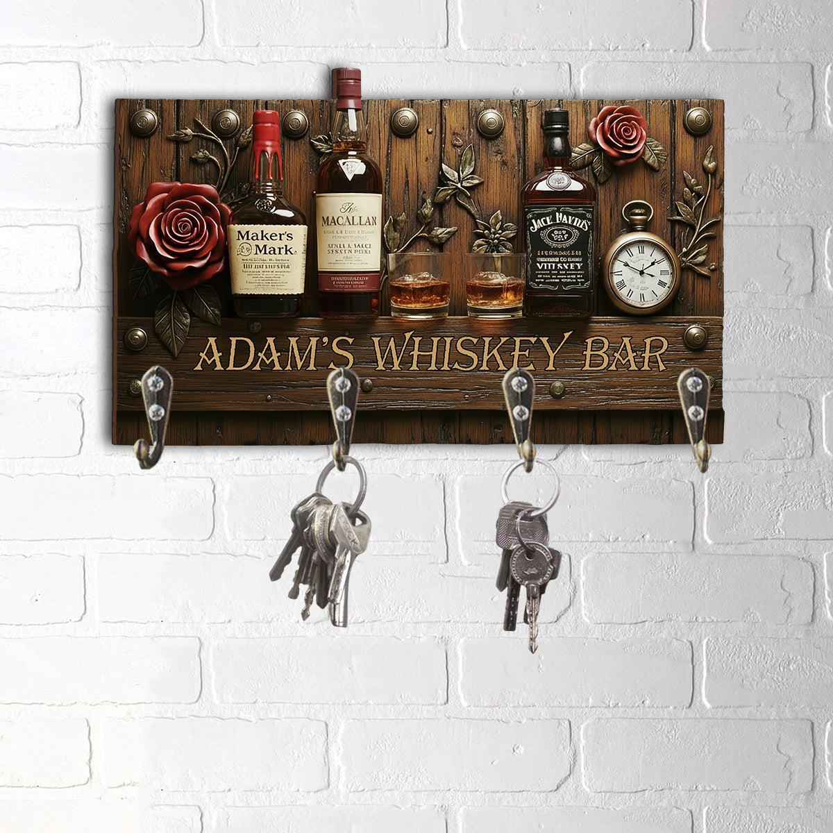 Love Whiskey - Personalized Whisky Custom Shaped Hanging Rack