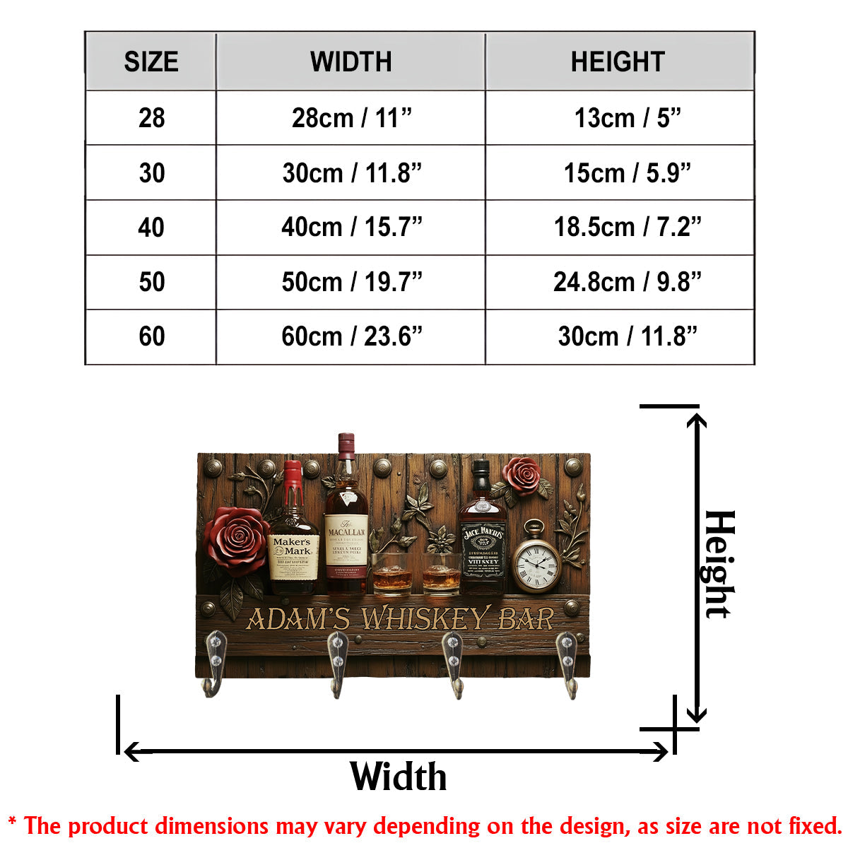 Love Whiskey - Personalized Whisky Custom Shaped Hanging Rack