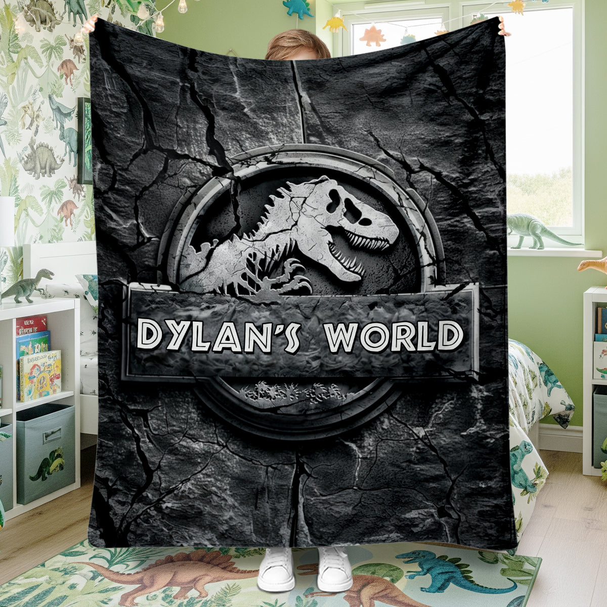 Dinosaur World - Personalized Dinosaur Blanket