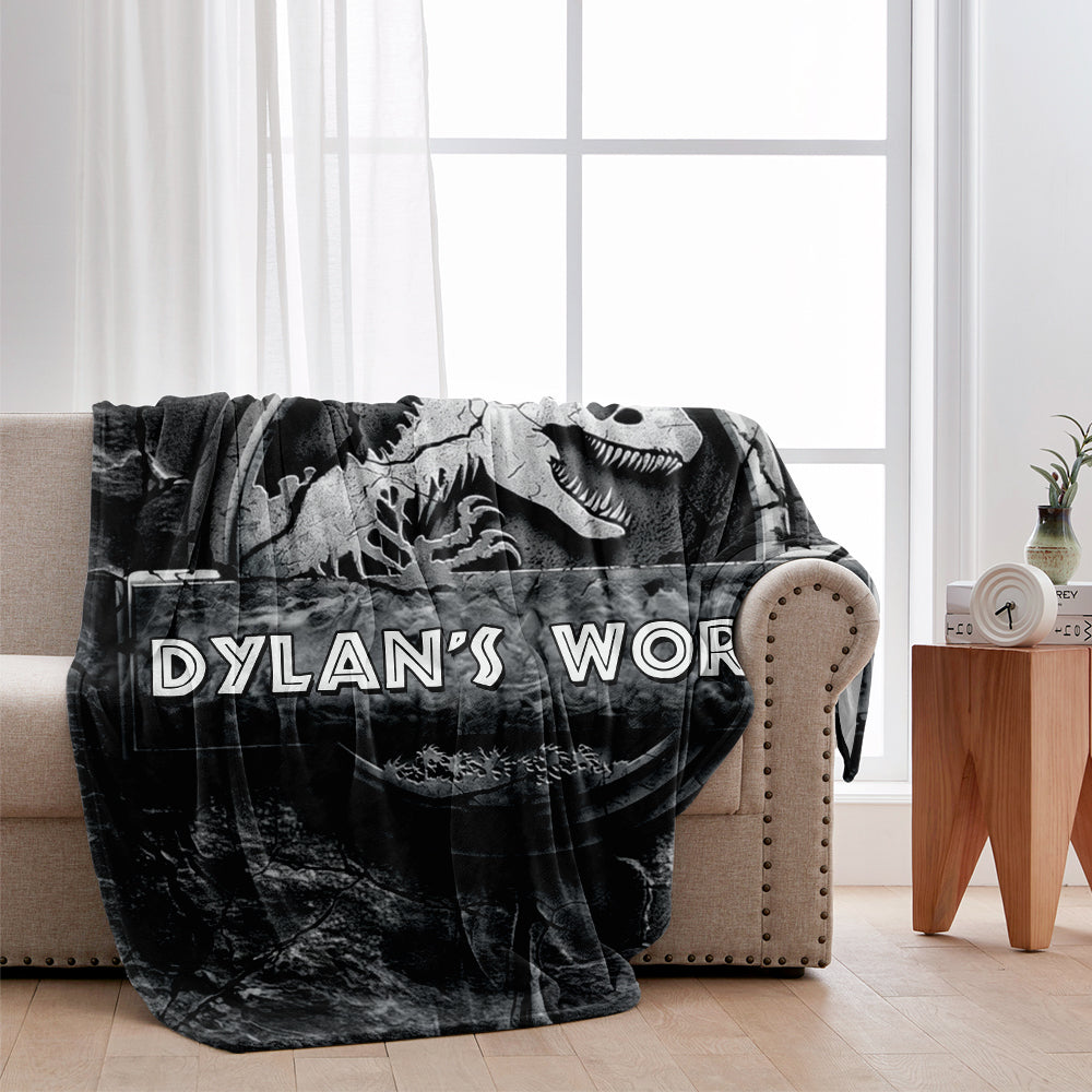 Dinosaur World - Personalized Dinosaur Blanket
