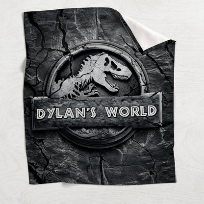 Dinosaur World - Personalized Dinosaur Blanket