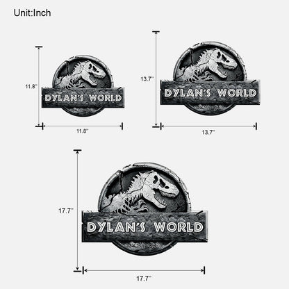 Dinosaur World - Personalized Dinosaur Custom Shaped Wood Sign
