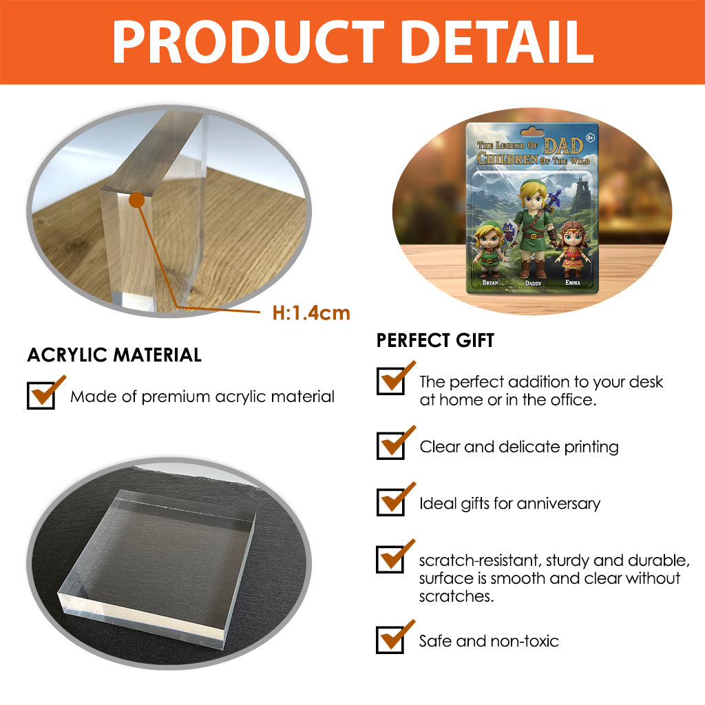 The Legend Of Dad - Personalized The Hero's Legend Custom Shaped Acrylic Plaque