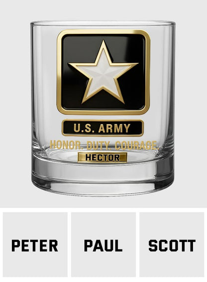 Premium American Pride US Army - Personalized Veteran Whiskey Glass