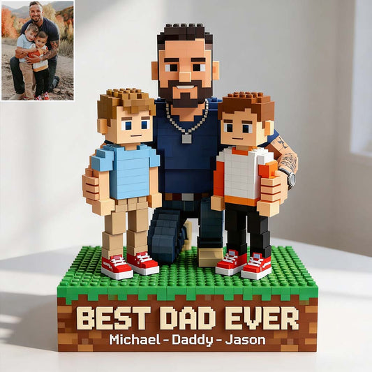 Dadcraft Gift For Block Game Player - Personalized Father Custom Shaped Acrylic Plaque