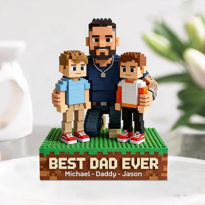 Dadcraft Gift For Block Game Player - Personalized Father Custom Shaped Acrylic Plaque