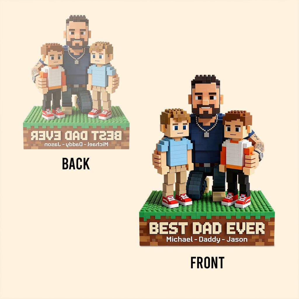 Dadcraft Gift For Block Game Player - Personalized Father Custom Shaped Acrylic Plaque