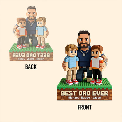 Dadcraft Gift For Block Game Player - Personalized Father Custom Shaped Acrylic Plaque