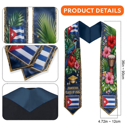 Proud Cuba, Class Of 2026 - Personalized Graduation Stole