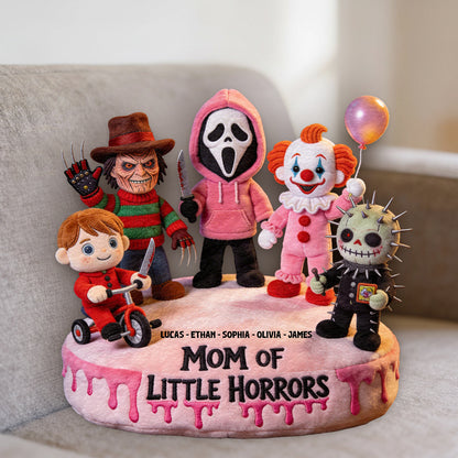 Mom Of Little Horrors - Personalized Horror Character Premium Faux Fur Pillow