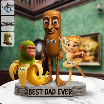 Best Dad Ever - Personalized Tung Tung Tung Sahur Custom Shaped Acrylic Plaque