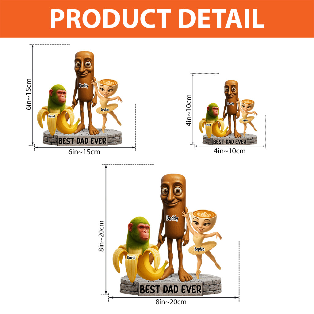 Best Dad Ever - Personalized Tung Tung Tung Sahur Custom Shaped Acrylic Plaque