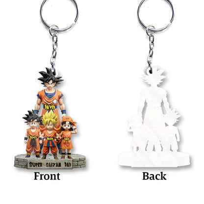 Strong Papa - Personalized Seven Balls Custom Shaped Keychain