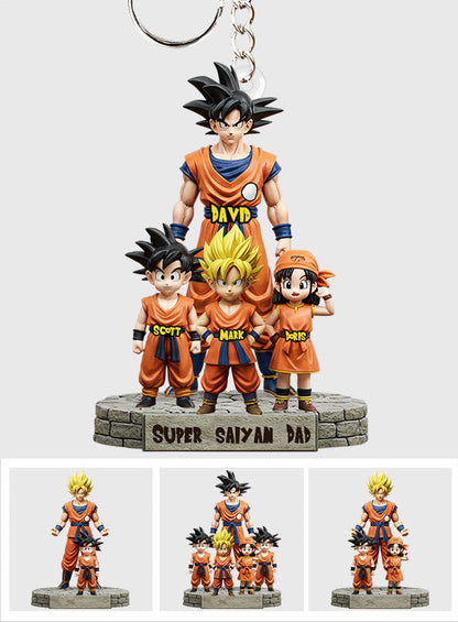 Strong Papa - Personalized Seven Balls Custom Shaped Keychain