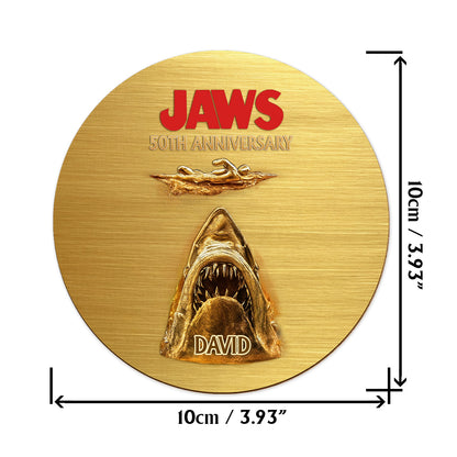 50th Anniversary Scary Shark - Personalized Whiskey Glass