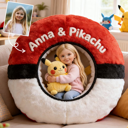 My Favorite Monster - Personalized Monster Trainer Faux Fur Shaped Pillow