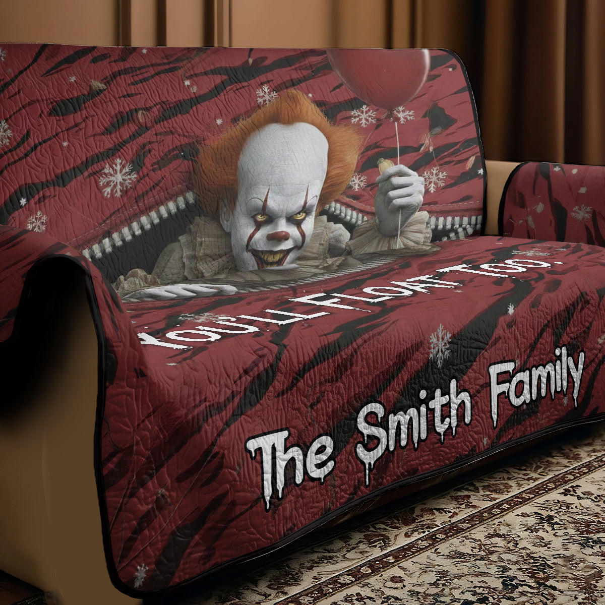 Horror Clown - Personalized Horror Character Quilted Sofa/Couch Cover