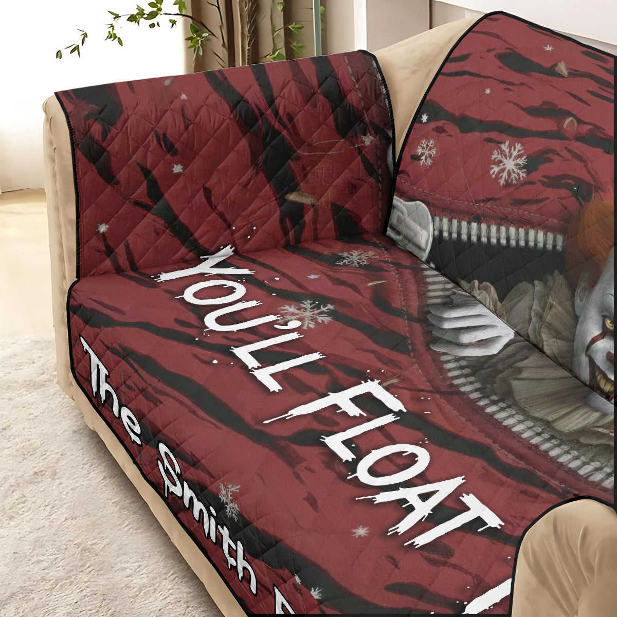 Horror Clown - Personalized Horror Character Quilted Sofa/Couch Cover
