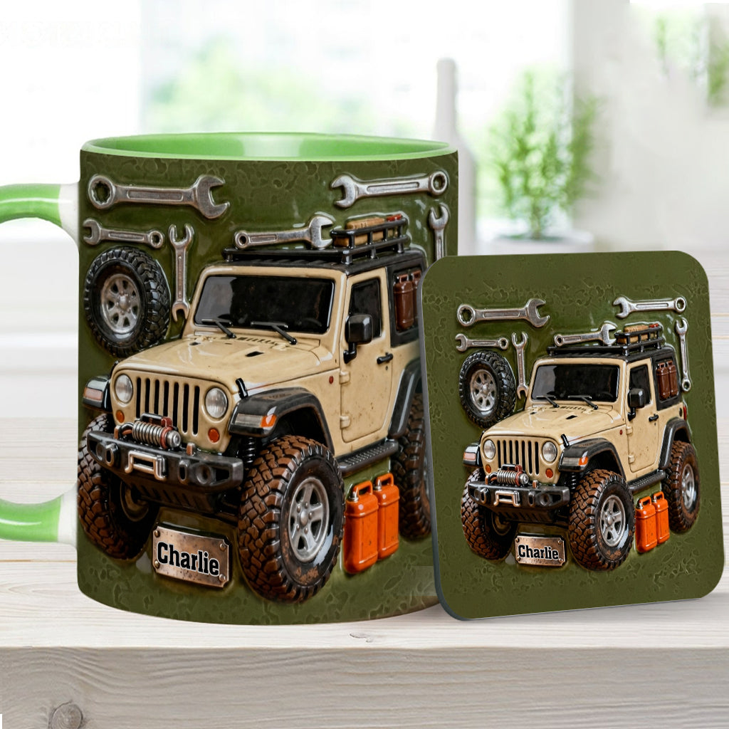 Adventure Awaits - Personalized Car Accent Mug & Coaster