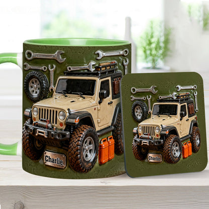 Adventure Awaits - Personalized Car Accent Mug & Coaster