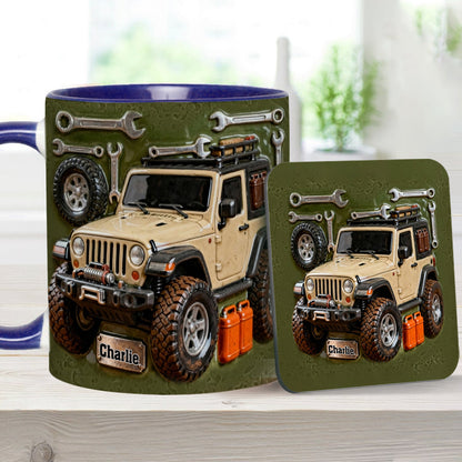Adventure Awaits - Personalized Car Accent Mug & Coaster