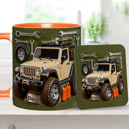 Adventure Awaits - Personalized Car Accent Mug & Coaster