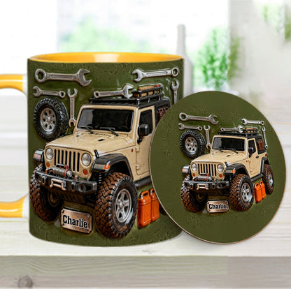 Adventure Awaits - Personalized Car Accent Mug & Coaster