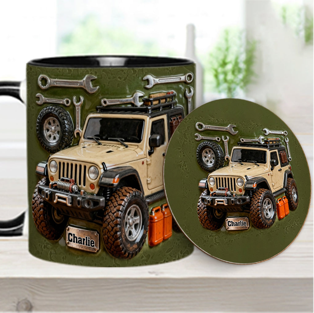 Adventure Awaits - Personalized Car Accent Mug & Coaster