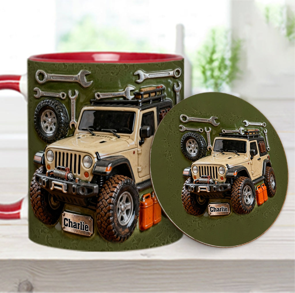 Adventure Awaits - Personalized Car Accent Mug & Coaster
