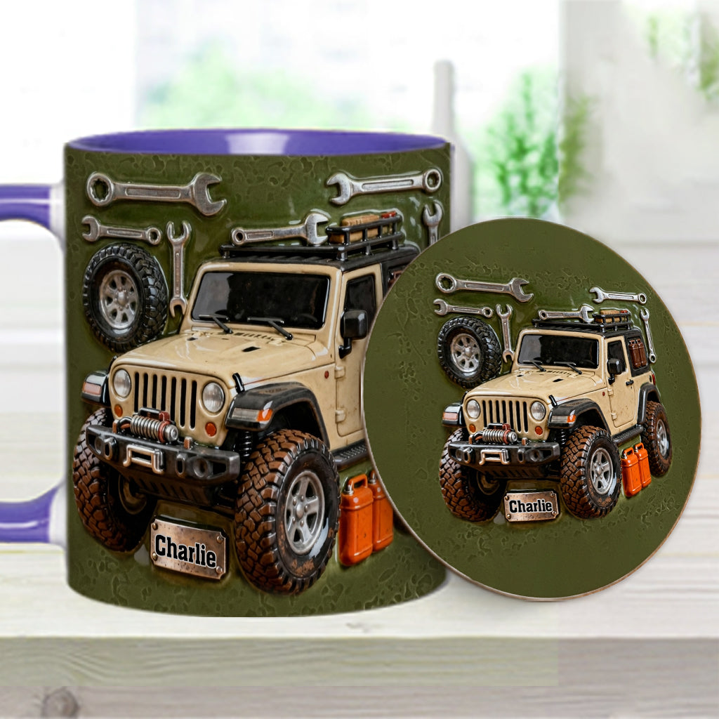 Adventure Awaits - Personalized Car Accent Mug & Coaster