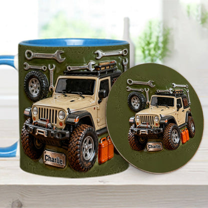 Adventure Awaits - Personalized Car Accent Mug & Coaster