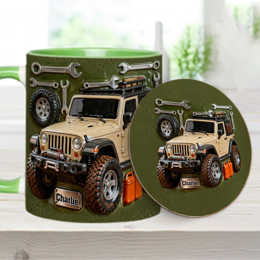Adventure Awaits - Personalized Car Accent Mug & Coaster
