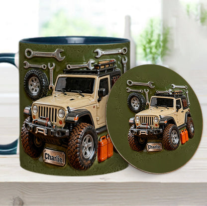 Adventure Awaits - Personalized Car Accent Mug & Coaster