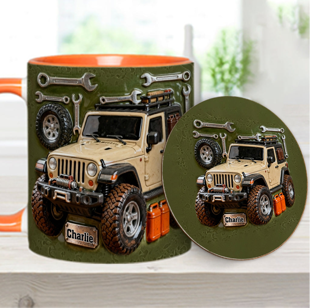 Adventure Awaits - Personalized Car Accent Mug & Coaster