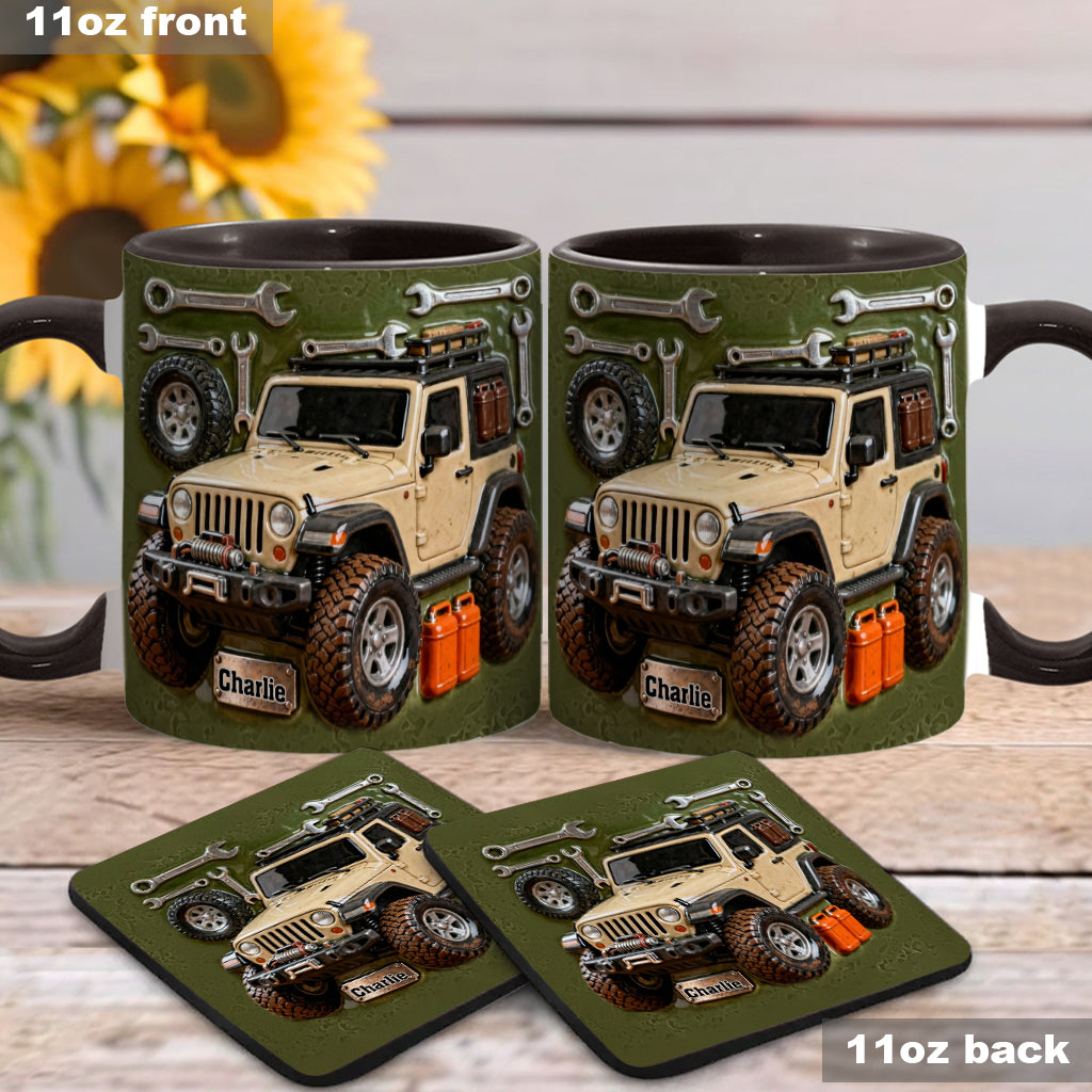 Adventure Awaits - Personalized Car Accent Mug & Coaster