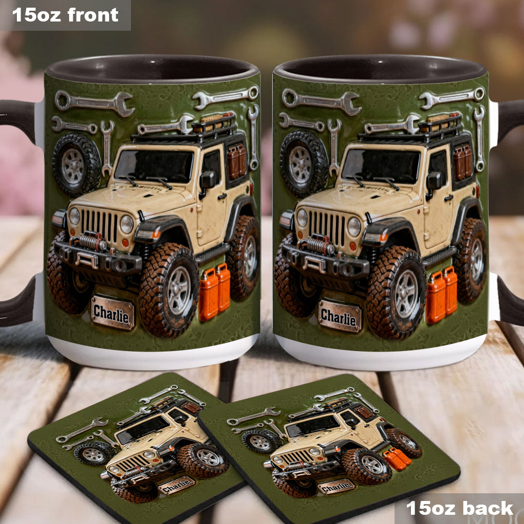 Adventure Awaits - Personalized Car Accent Mug & Coaster