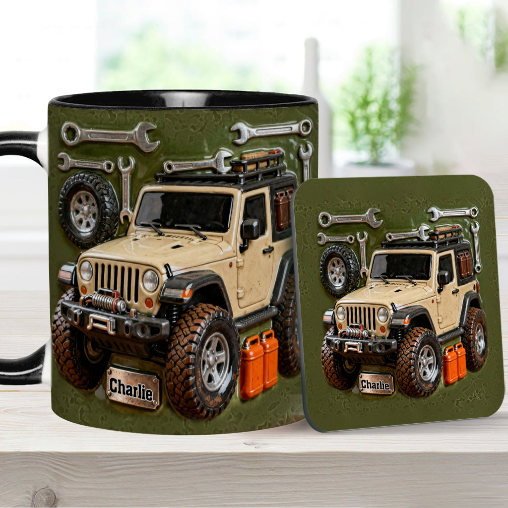 Adventure Awaits - Personalized Car Accent Mug & Coaster
