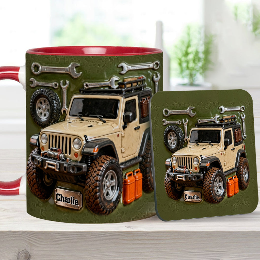 Adventure Awaits - Personalized Car Accent Mug & Coaster