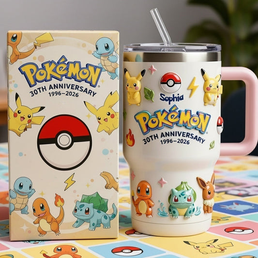 Monster Trainer 30th Anniversary - Personalized Monster Trainer Tumbler With Handle