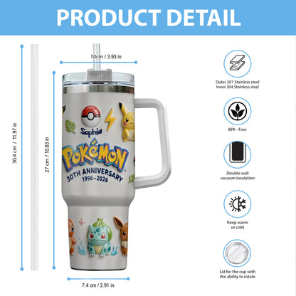 Monster Trainer 30th Anniversary - Personalized Monster Trainer Tumbler With Handle