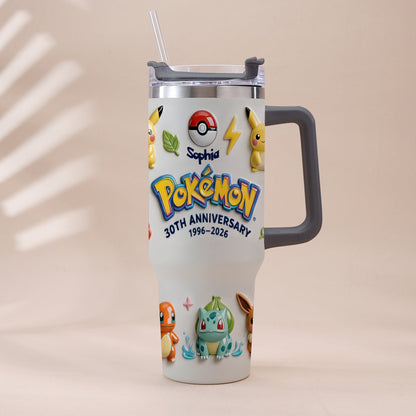 Monster Trainer 30th Anniversary - Personalized Monster Trainer Tumbler With Handle