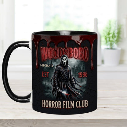 The Horror In Ghost Mask - Personalized Scream Set Accent Mug with Acrylic Stirrers