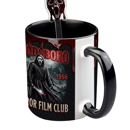 The Horror In Ghost Mask - Personalized Scream Set Accent Mug with Acrylic Stirrers